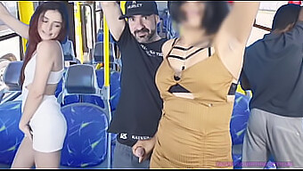 Steamy Encounter On Bus As Woman'S Ass Is Shaken And Penetrated In Public