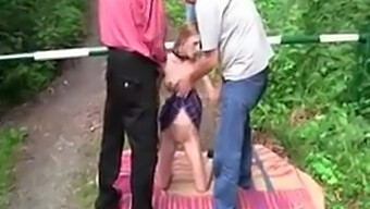 Skinny Blonde Humiliated Outdoors