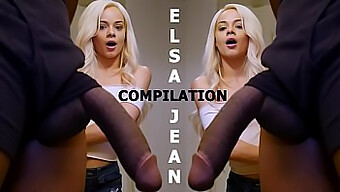 Elsa Jeans Teen Compilation Mit Zierlichem Girl Und Großen Schwänzen