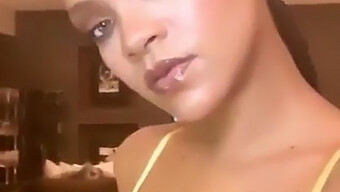 African Beauty Rihanna Reveals Her Ample Bosom In A Self-Shot Image.