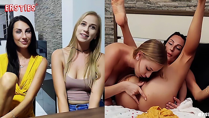 Alison G Kisses And Fingers Sirena'S Big Natural Tits While Wearing A Strapon