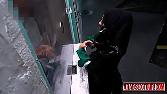 Arab Woman Stays At Hotel, Receives From Behind Action.