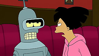 Amy And Bender Compete In A Risque Cartoon