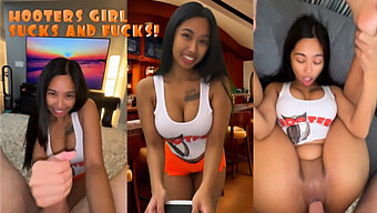 First-Person Pov With A Busty Asian Hooters Waitress!