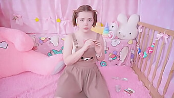 Tinykiki'S Homemade Video Featuring Eating, Pigtails, And Sex Toy