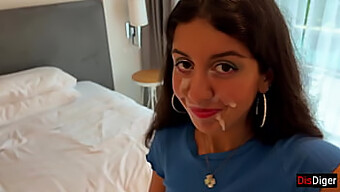 Step Sister Gets A Facial After Losing A Game And Having To Give Blowjob In Public