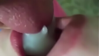 Mouthful Of Cum For A Hot Babe