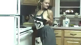 Amateur Babe Inserts Kitchen Utensils Into Her Pussy On Counter