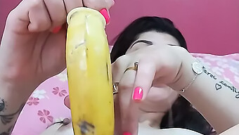 Sensual Solo Session With A Banana And Lingerie