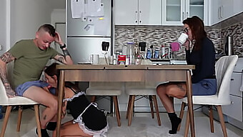 Wife Watches As Maid Gets Drilled And Deepthroated!