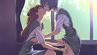 Intense Ear Kissing Up Close With A Cute Anime Teen