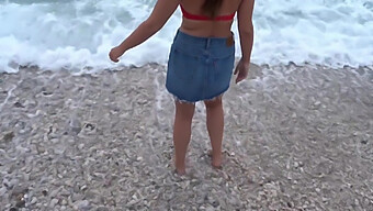 Vacation Encounter With An Unfamiliar Person On The Shore, Indulging In Intense Sexual Activities Including Oral Sex And Vigorous Penetration, Featuring A Voluptuous Brunette With A Noticeable Rear End.