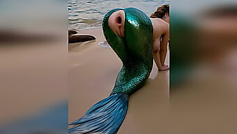 Seorang Orang Asing Dengan Penuh Semangat Menembusi Seekor Ikan Duyung Di Pantai, Merosakkan Duburnya Yang Lembut Dan Membiarkannya Terbuka Selepas Seks Anal Yang Intens Di Luar - Pornografi Yang Dihasilkan Oleh Ai